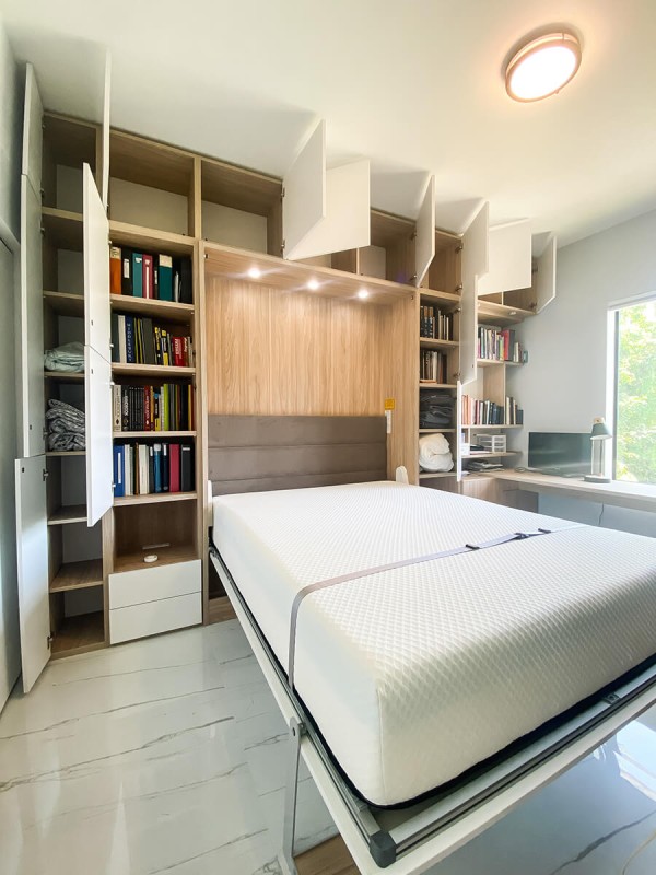 ROYAL Queen Wall Bed with Wardrobes and Bookcase Set 36