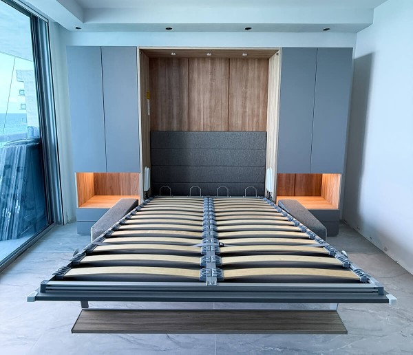 ROYAL Queen Wall Bed with Wardrobes and Bookcase Set 53