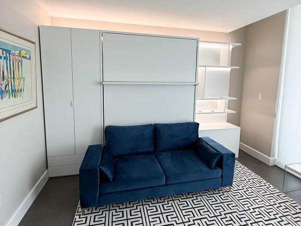 ROYAL Queen Wall Bed with Sectional Sofa, Wardrobes and Bookcases