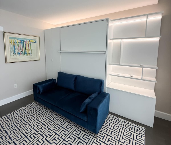 ROYAL Queen Wall Bed with Wardrobes and Bookcase Set 60