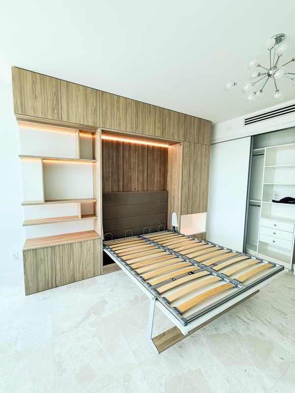 ROYAL Queen Wall Bed with Wardrobes and Bookcase Set 62