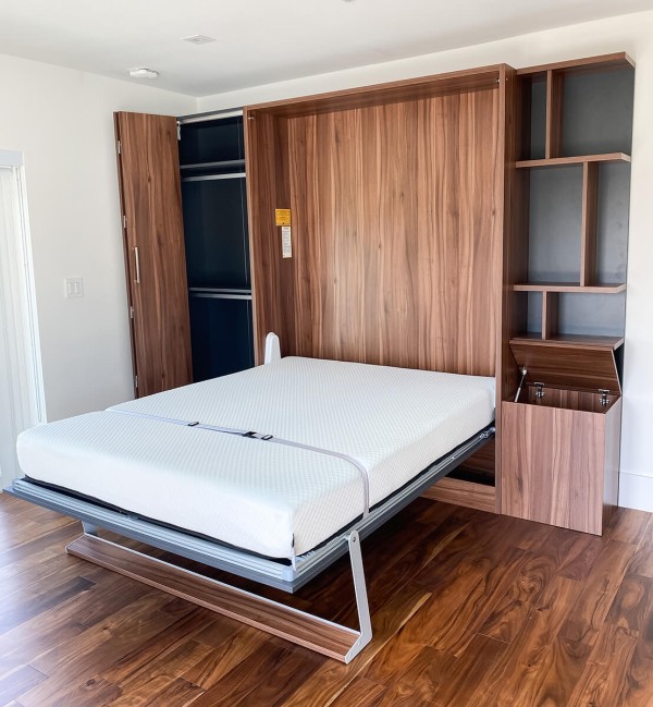 ROYAL Queen Wall Bed with Wardrobes and Bookcase Set 9