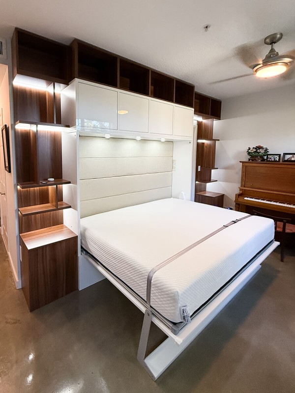 Royal Horizontal Queen Wall Bed with Bookcases 1