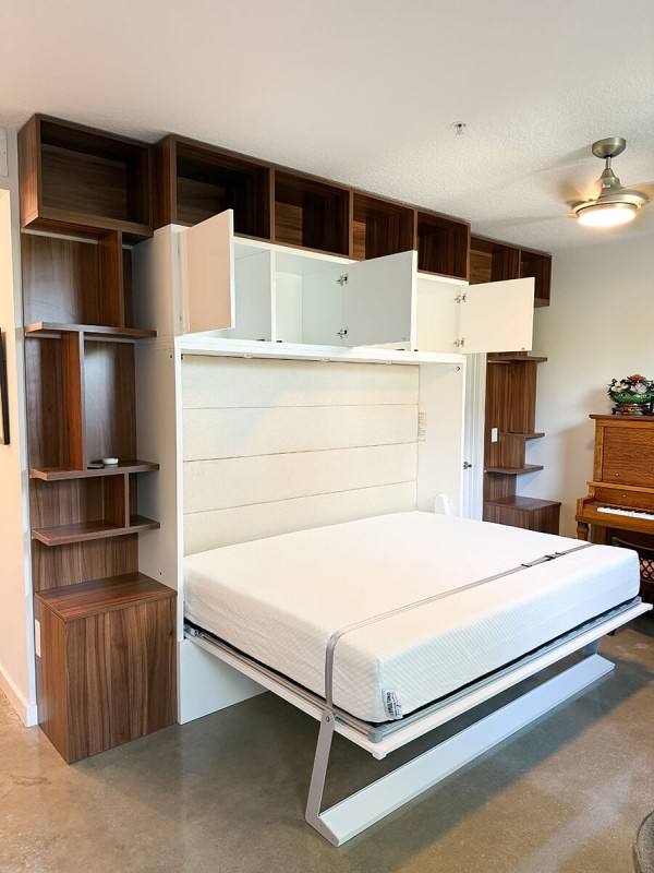 Royal Horizontal Queen Wall Bed with Bookcases 2