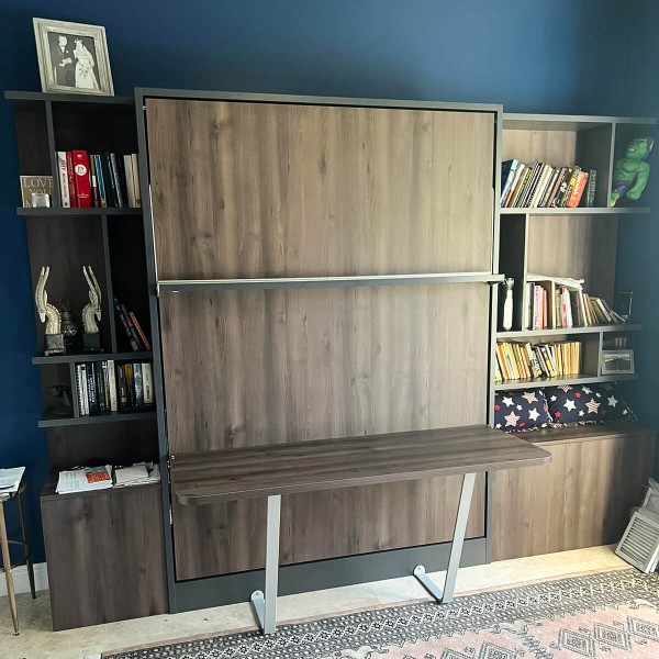 Royal Queen Wall Bed With Desk 40