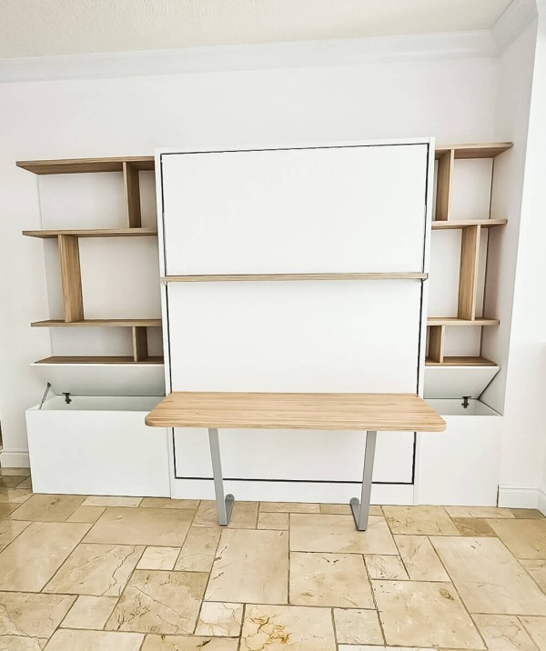 Royal Queen Wall Bed With Desk 61