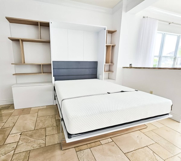 Royal Queen Wall Bed With Desk 64