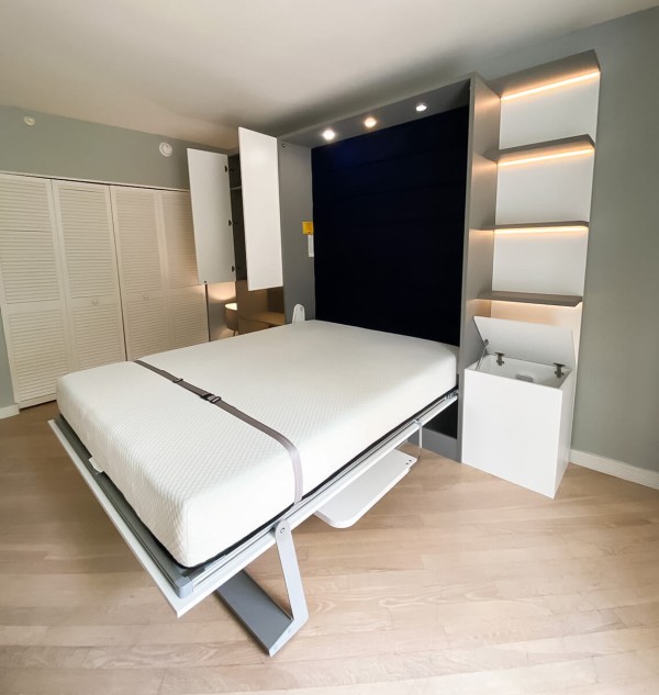 Royal Queen Wall Bed With Desk 70