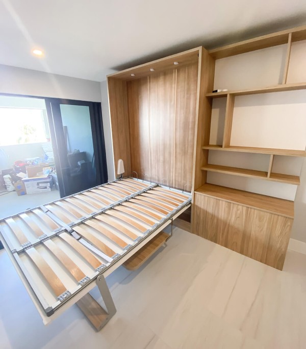 Royal Queen Wall Bed With Desk 80