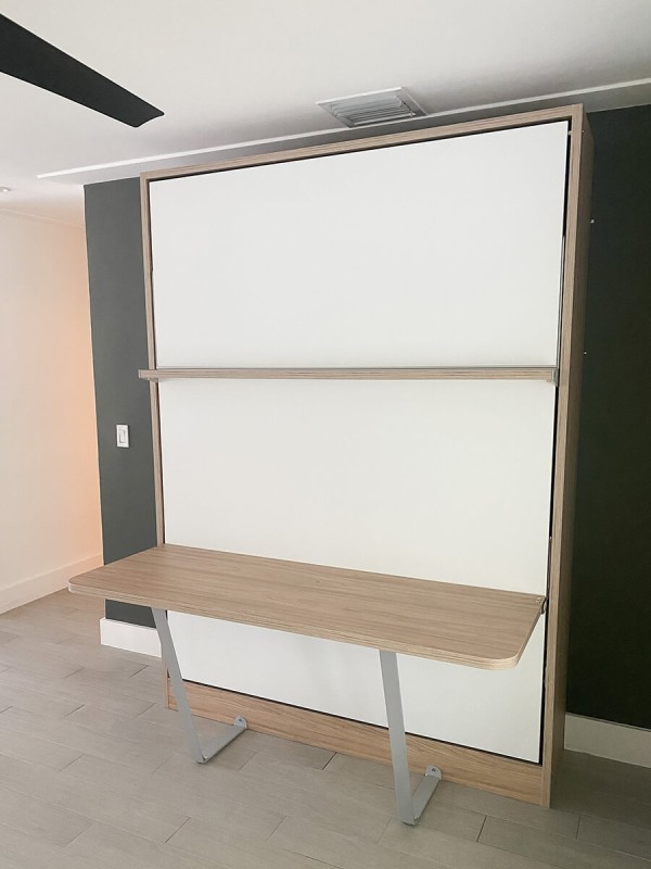 Royal Queen Wall Bed With Desk 92