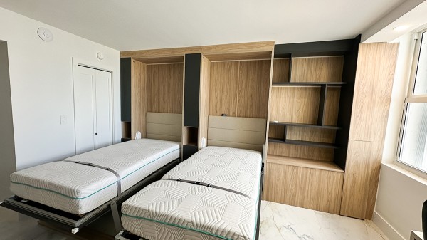 Royal Twin Twin XL Wall Bed with Bookcase and Wardrobe 5