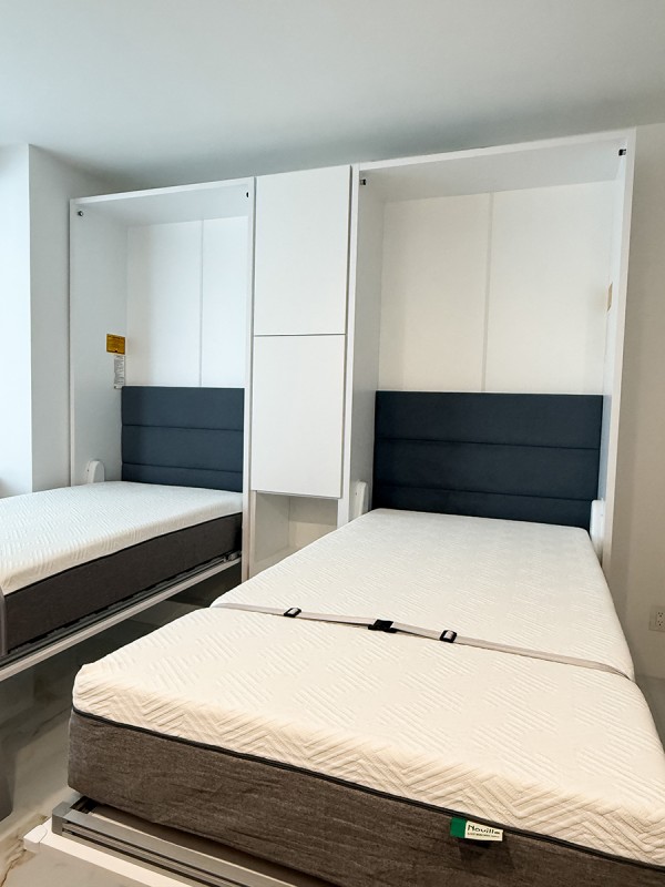 Royal Twin Twin XL Wall Bed with Bookcase and Wardrobe 8