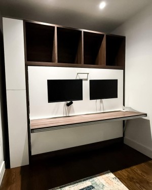 C - Spazio - Full Size Wall Bed with Desk and Bookcases