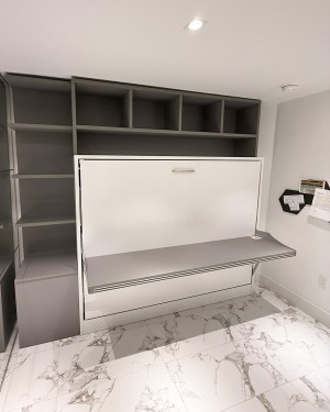C - Spazio - Full Size Wall Bed with Desk