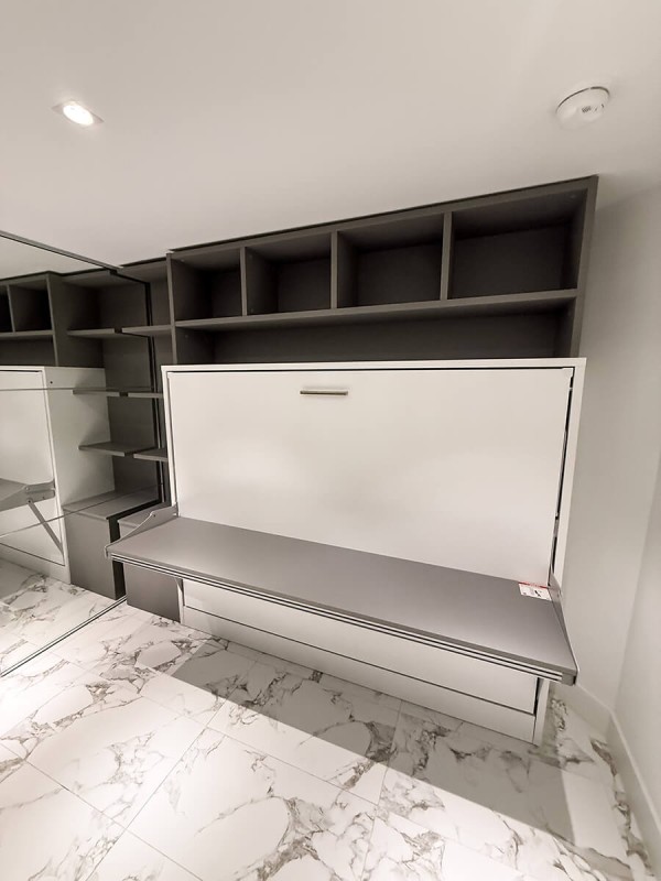 Spazio Full Size Wall Bed with Desk 16