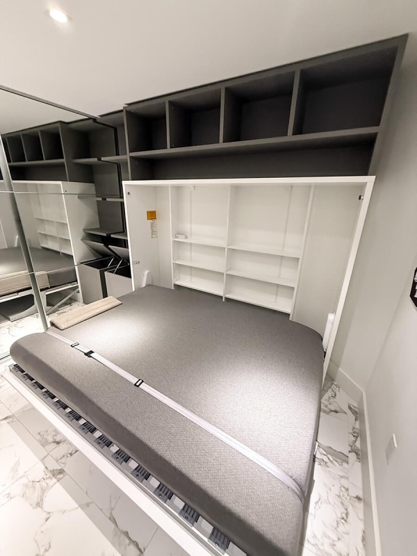 Spazio Full Size Wall Bed with Desk 18