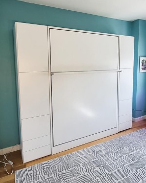 C - ROYAL Queen Wall Bed with Bookcase Set