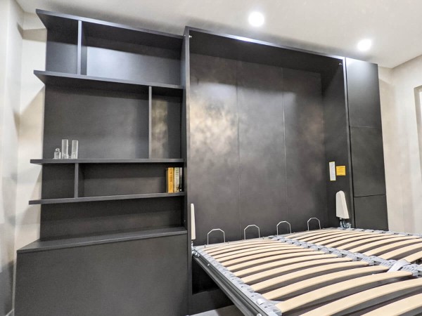 ROYAL Queen Wall Bed with Bookcase Set 96