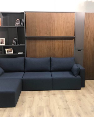 C - ROYAL Queen Wall Bed with Sectional Sofa