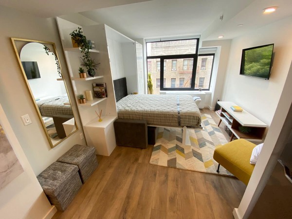 ROYAL Queen Wall Bed with Sectional Sofa and Bookcase Set 152