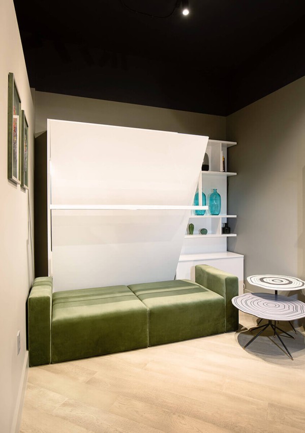 ROYAL Queen Wall Bed with Sectional Sofa and Bookcase Set 158