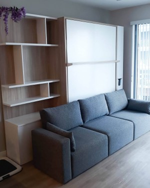 C - ROYAL Queen Wall Bed with Sectional Sofa