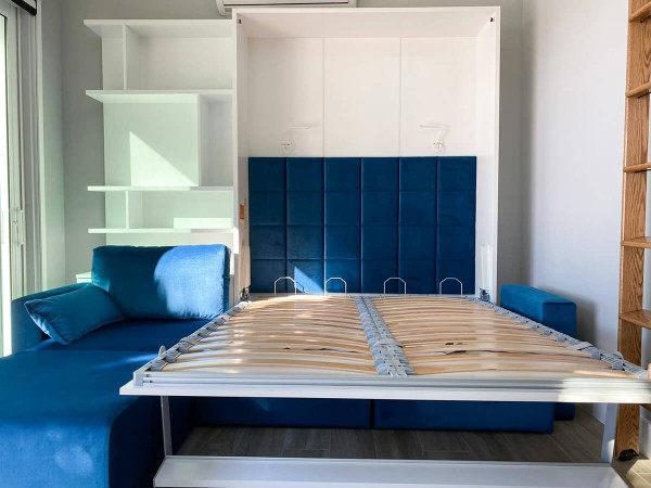 ROYAL Queen Wall Bed with Sectional Sofa and Bookcase Set 213