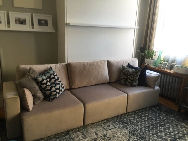 ROYAL Queen Wall Bed with Sectional Sofa and Bookcase Set 48