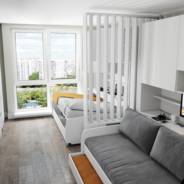 Eco Compact FullFullXL Sofa Bed and Cabinet System 3