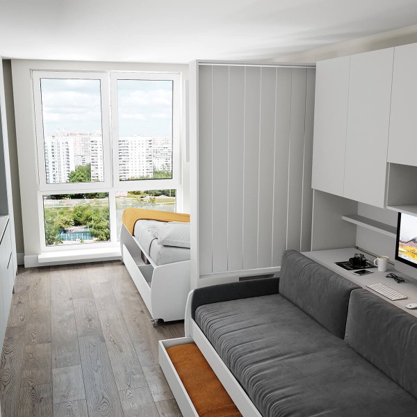 Eco Compact FullFullXL Sofa Bed and Cabinet System 4