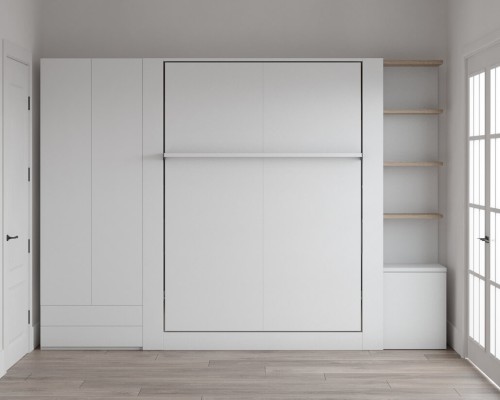 White Nova Queen Wall Bed