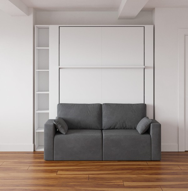 Nova Queen Wall Bed with Sectional Sofa and Bookcase Set 4