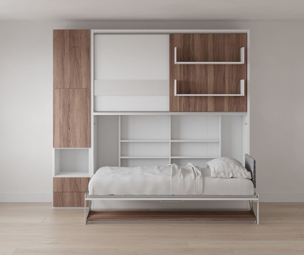 Parete Letto Twin Wall Bed System with Desk and Convertible Wardrobe 2