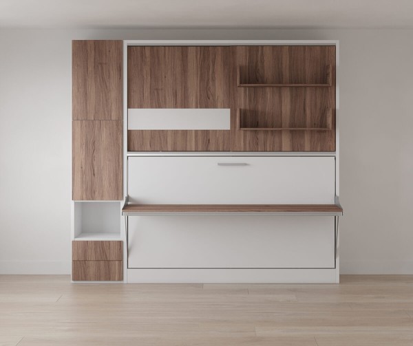 Parete Letto Twin Wall Bed System with Desk and Convertible Wardrobe 3