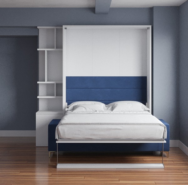 ROYAL Queen Wall Bed with Sectional Sofa and Bookcase Set 393