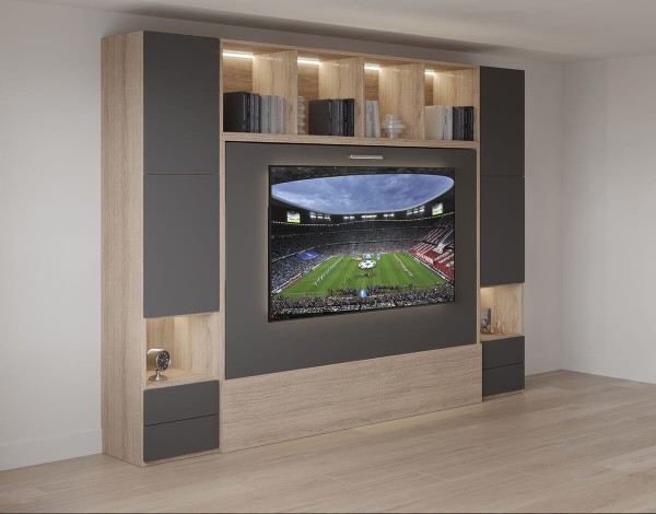 Royal Horizontal Queen Wall Bed with Convertible Wardrobe and Bookcase 2