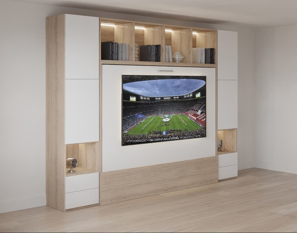 Royal Horizontal Queen Wall Bed with Convertible Wardrobe and Bookcase 3