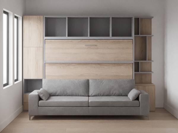 Royal Horizontal Queen Wall Bed with Convertible Wardrobe and Bookcase 6