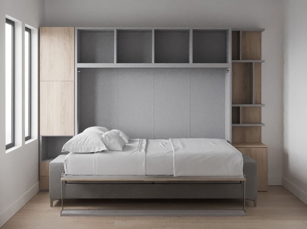 Royal Horizontal Queen Wall Bed with Convertible Wardrobe and Bookcase 7