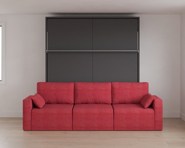 Royal King Murphy Bed with Sectional Sofa 11