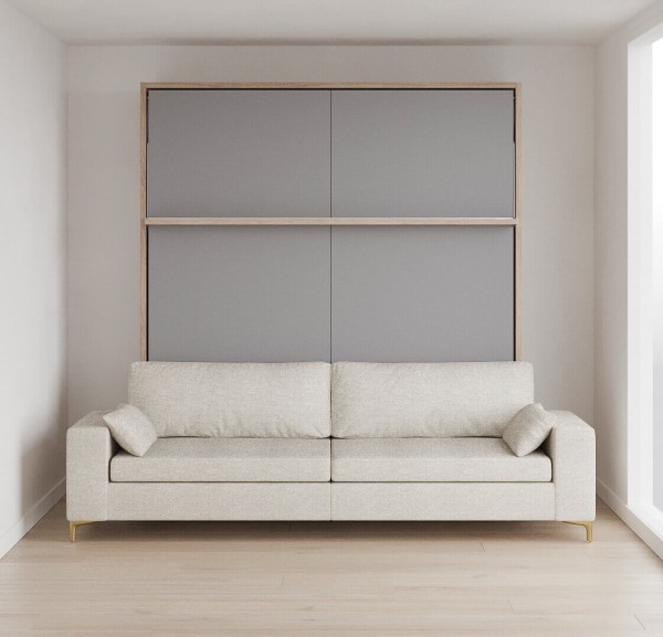 Royal King Murphy Bed with Sectional Sofa 2