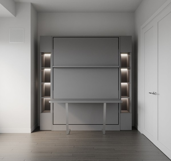 Royal Queen Wall Bed With Desk