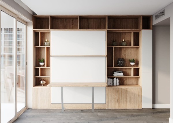 Royal Queen Wall Bed With Desk 6