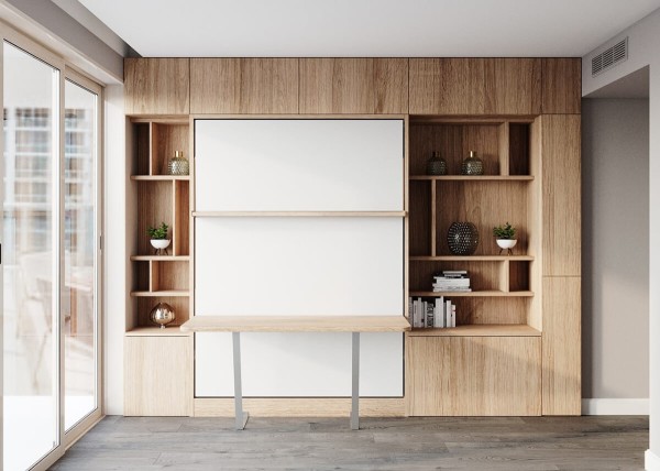 Royal Queen Wall Bed With Desk 8