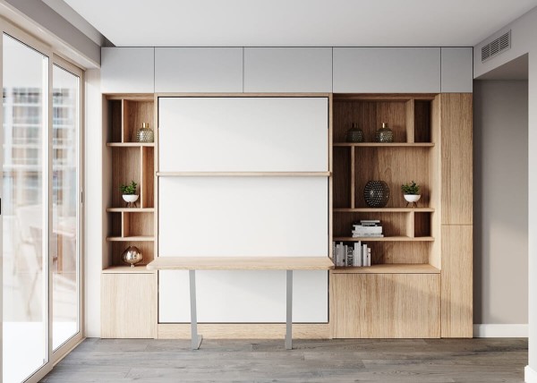 Royal Queen Wall Bed With Desk 9