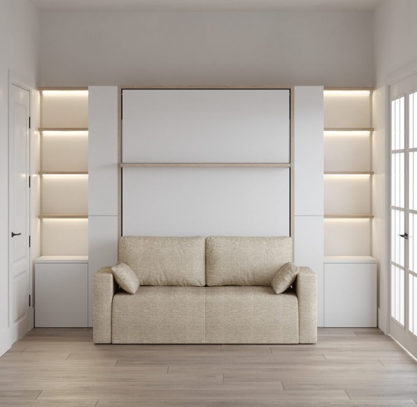 Royal Queen Wall Bed with Bookcase and Wardrobe 19