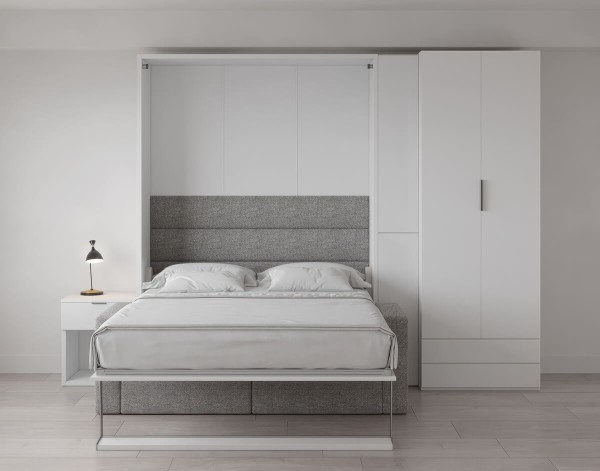 Royal Queen Wall Bed with Sectional Sofa and Convertible Wardrobes 13