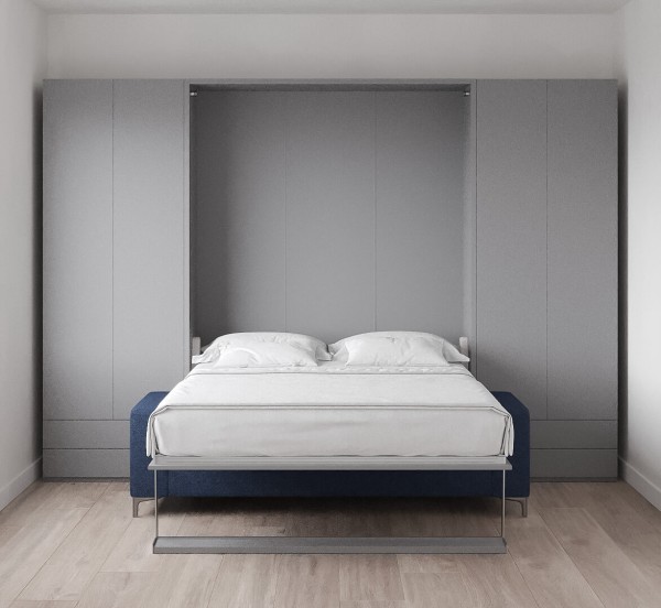 Royal Queen Wall Bed with Sectional Sofa and Convertible Wardrobes 18