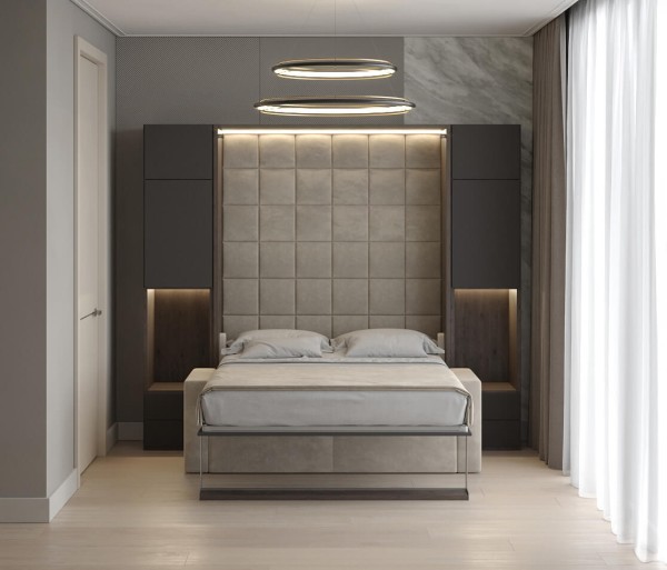 Royal Queen Wall Bed with Wardrobe and Sectional Sofa 10