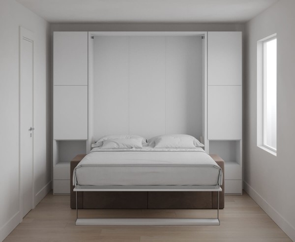 Royal Queen Wall Bed with Wardrobe and Sectional Sofa 6